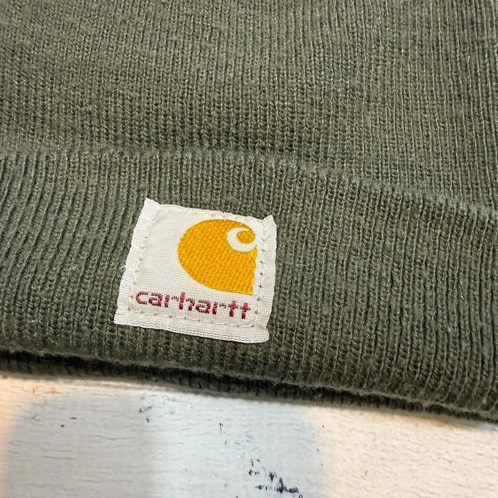 Carhartt dark green toddler beanie knit hat‎